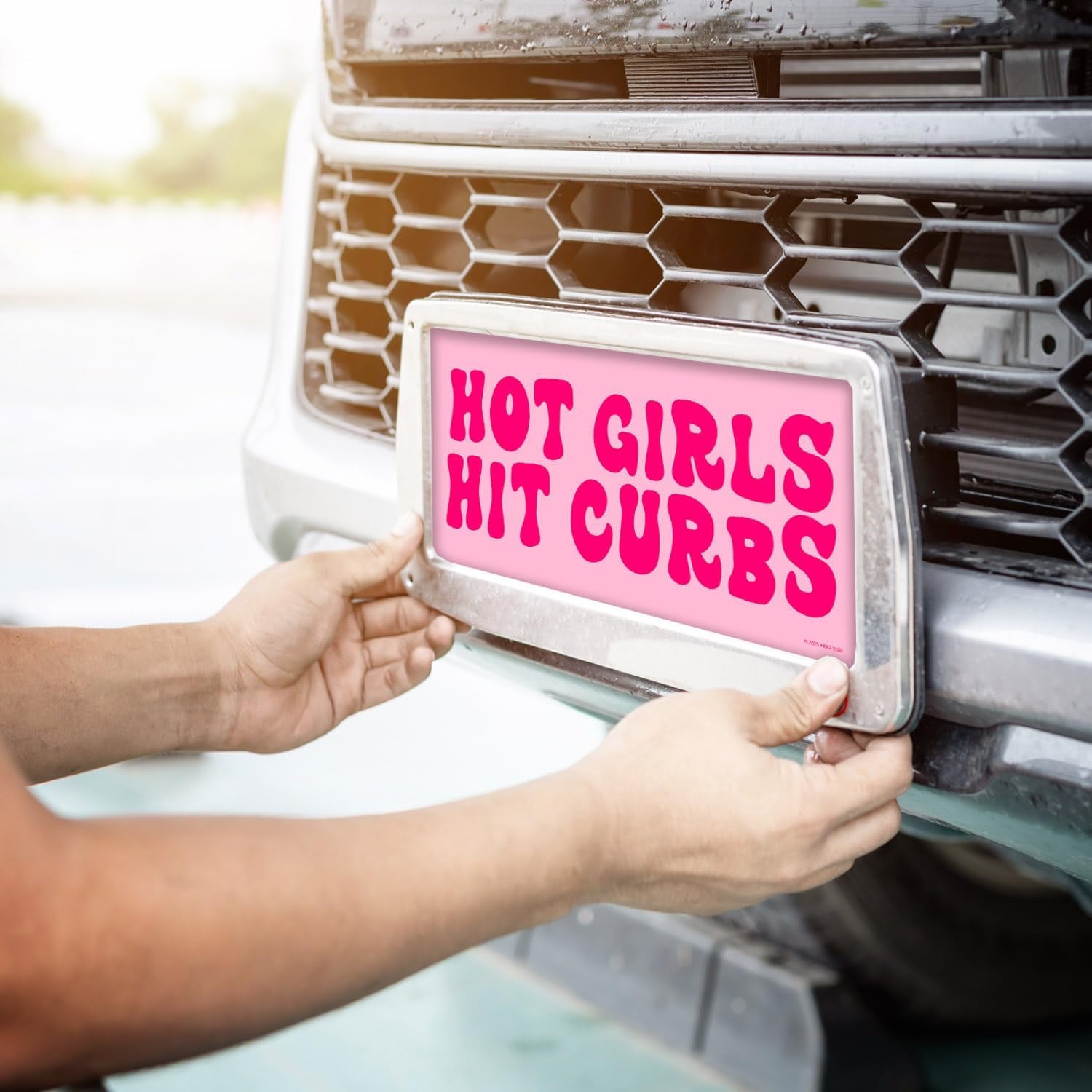 Hot Girls Hit Curbs Funny Vanity Plate HDG-1500